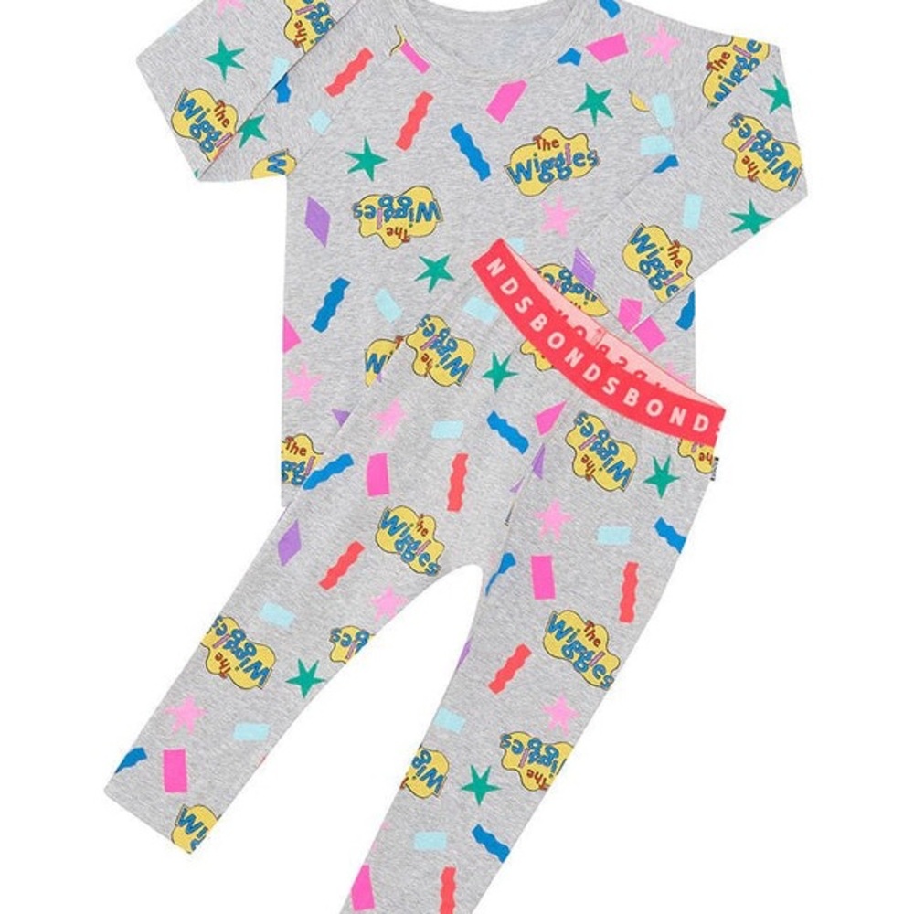 Bonds x The Wiggles Grey Printed Kids One-Piece
